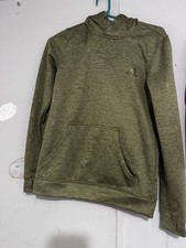 adidas Climawarm Boys XS Green Pullover Hoodie Fleece Kangaroo Pocket