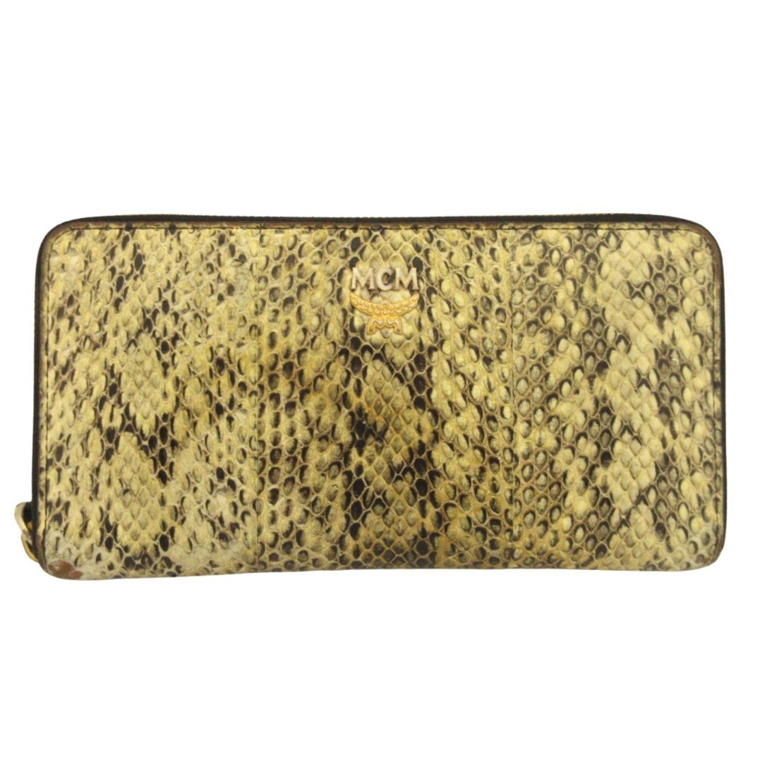 MCM Python Leather Round Long Wallet Long Wallet … - image 1