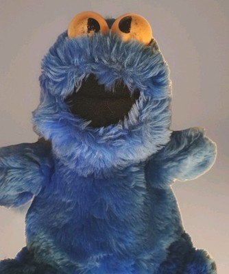 Vintage 80s Cookie Monster Plush 11.5''  Applause Sesame Street Hard Rattle Eyes
