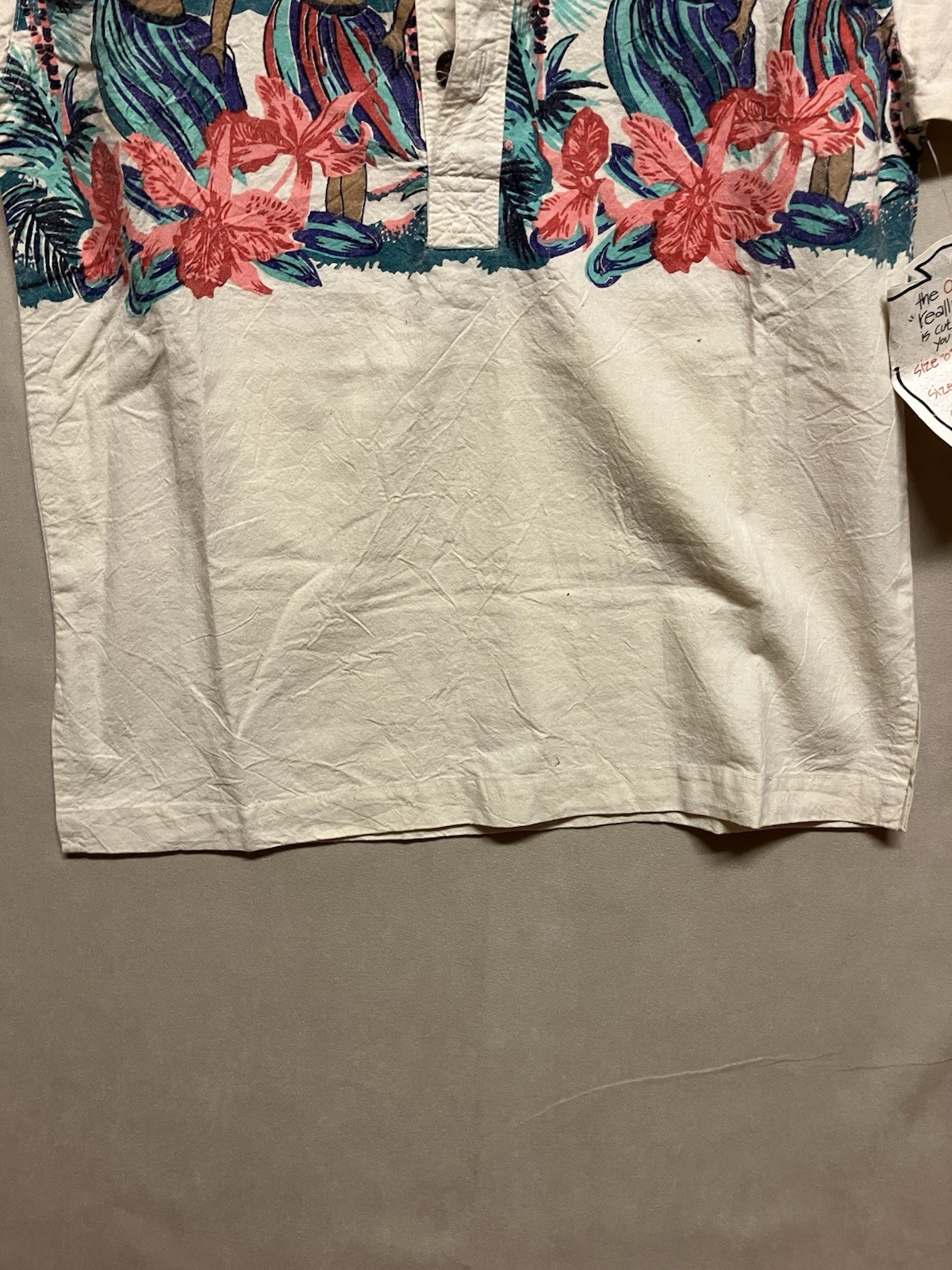 Vtg Ocean Pacific "Really Big" Shirt Mens Small Pullover All Over Hula Print NWT image 5
