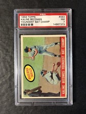 1959 Topps Kaline Bat Champ 463 PSA 7; Sharp Corners and Focus!!