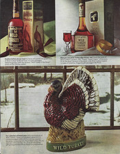 1978 WILD TURKEY PRODUCTS W/ A SPECIAL WILD TURKEY CERAMIC DECANTER ORIGINAL AD