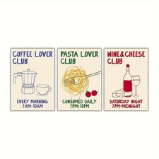 Leinwanddruck Espresso Nudeln Wein Cafe bar Wanddekoration Einrichtung