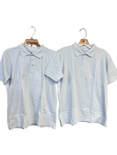 Q2 Kids School Uniform Polo Shirts 2 Lt. Blue Sz 18/20 NWT