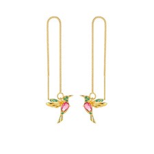 Hummingbird Earrings Crystal Tassel Drop Long Hanging Bird Pendant Women Jewelry