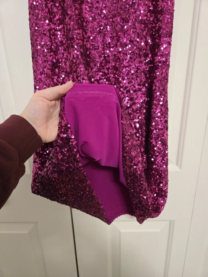 Alice + Olivia Sequin Mini Cocktail Dress In Hot Pink Size XS - Image 4 of 4