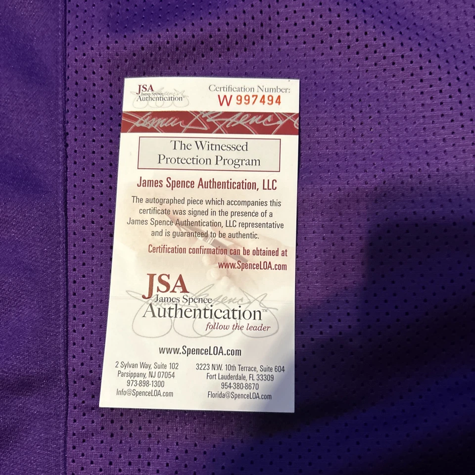 Bert Jones Signed Jersey LSU Tigers Colts JSA Ruston Rifle Nickname Inscription - Image 2 of 4