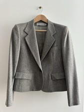 Vintage Wool Blazer Grey Single Button Evan Picone Size 10 Union Made in USA