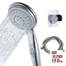 High Pressure RV Shower Head w/Hose - 5-Spray RV Shower Head Kit Chrome