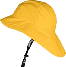 Souwester Rain Hat Yellow/Unisex - Waterproof Cap with Wide Brim and Earflaps