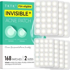 TKTK Pimple Patches for Face, 0.01cm Ultra-Thin Invisible 2 Sizes 168 Count