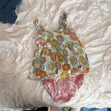 Posh Peanut 18-24M 2pc Shorts Set Pink Floral Sleeveless Top Summer Outfit