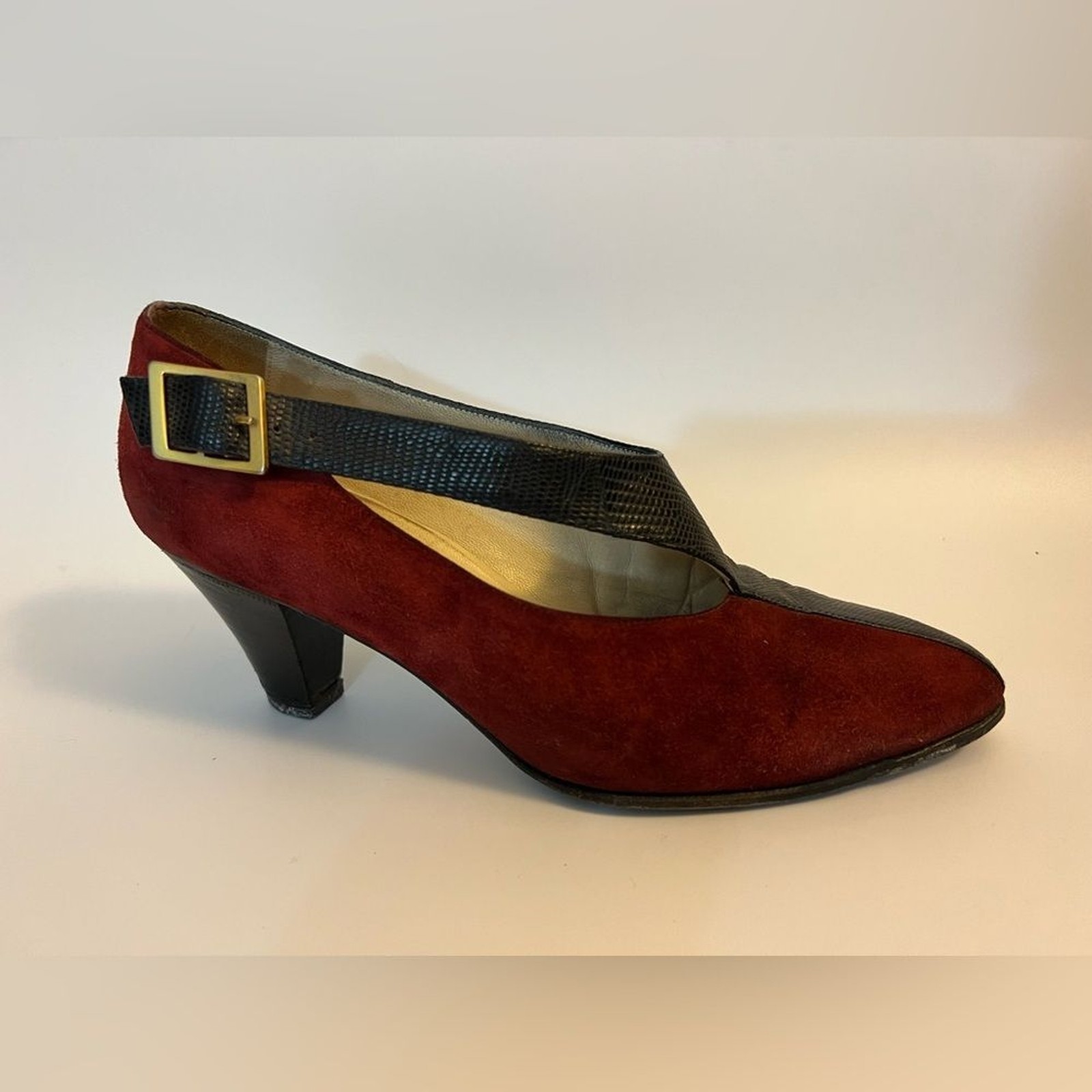 RARE Vintage Hermes Lizard Skin & Suede Shoes - Size 7.5 (37.5 EU) image 6