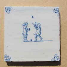 AUTHENTIC ANTIQUE 18th CENTURY HAND PAINTED DUTCH DELFT TILE  4 