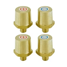 4 Pack M8 Thread Brass Battery Charging Post Terminals, +/-, Extension, Kit