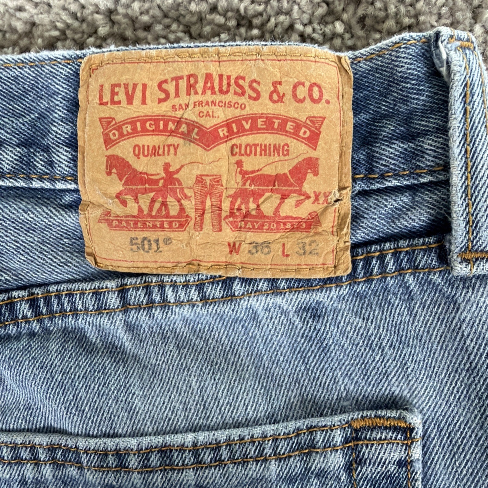 Levis 501 XX Jeans Men 36x32 (Fit 34x30) Faded STF Denim Distressed Straight Leg thumbnail 13