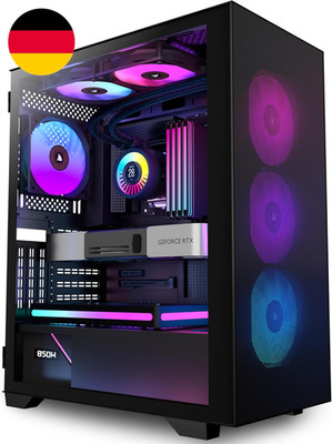 KEDIERS Pc-Gehäuse, Vorinstalliert 6*PWM Argb-Gehäuselüfter, ATX Mid Tower, Gami