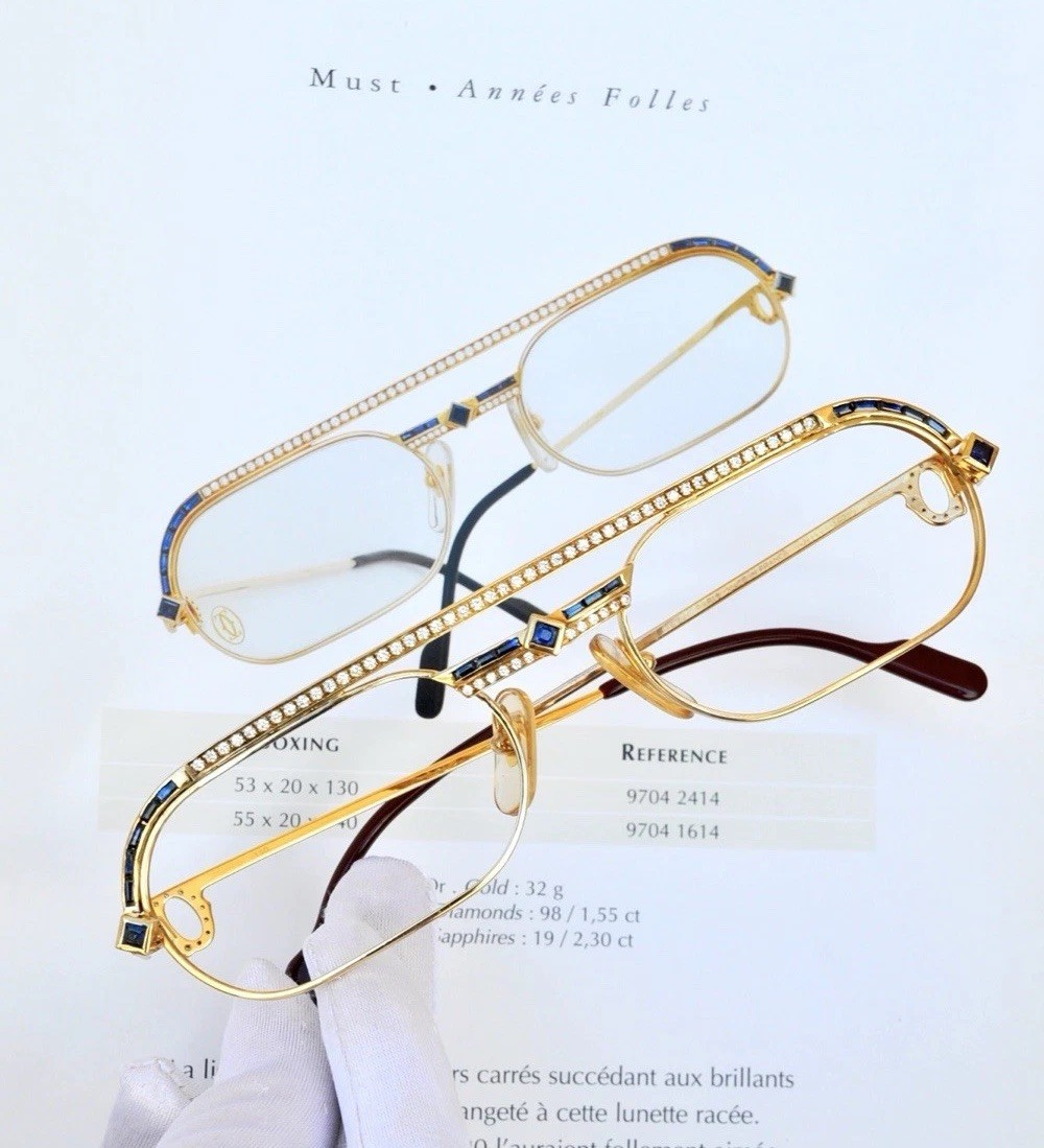 Cartier Must Aneé Folles sunglasses precious in golden diamonds