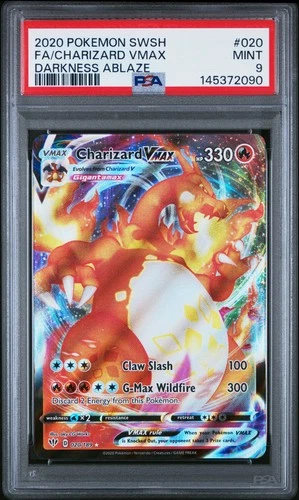 2020 POKEMON SWORD & SHIELD DARKNESS ABLAZE #020 FULL ART/CHARIZARD VMAX PSA 9