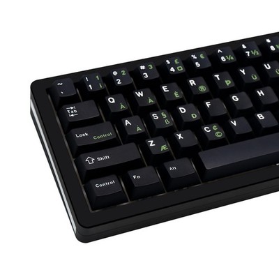 PBT Minimalist Black Keycaps - 129 Keys, Dye Sublimation Custom Keycaps, Cher...