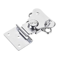 2.56" Iron Spring Loaded Butterfly Twist Latch Large Keeper w keyhole Silver