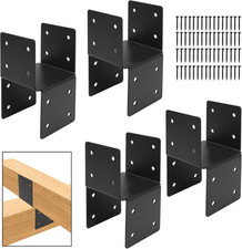 4 Pcs 4x4 Deck Post Caps Tie Brackets Heavy Duty Steel Anchor Connectors Black