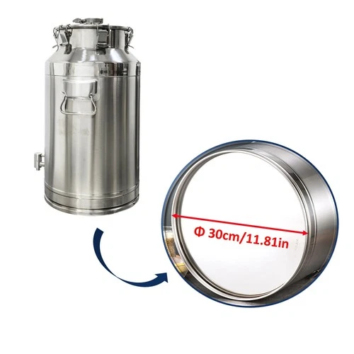 35L Stainless Steel Fermenter Tank Storage Bucket Liquid Sealed Barrel Faucet