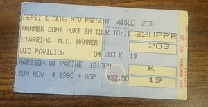 MC Hammer Concert Ticket Stub 1990