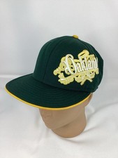 Oakland Athletics A’s Hat Cap Fitted 7-1/4 Green 100% WOOL Embroidered Logo