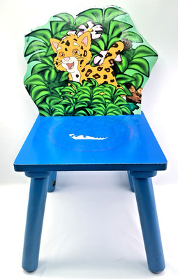 Vintage Go Diego Go Kids Wooden Chair Nickelodeon Jungle Animal Stool Rare