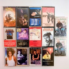 Lot of 14 Country Pop Rock R B Cassette Tapes Willie Nelson Whitney Travis