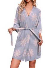 Ekouaer Robes for Women Waffle Knit Bathrobe Soft Lightweight Knee Length Lou...