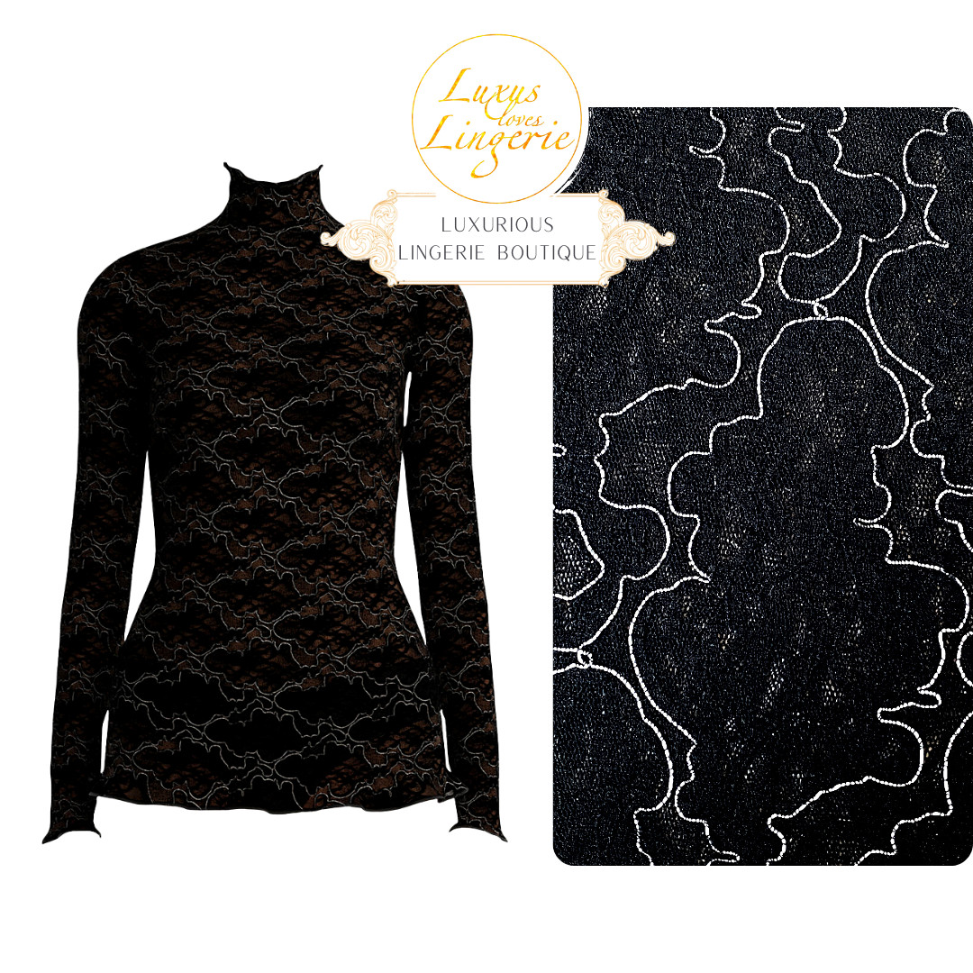 Katharina Pullover by Wolford S Black Seductively Transparent Lace Floral