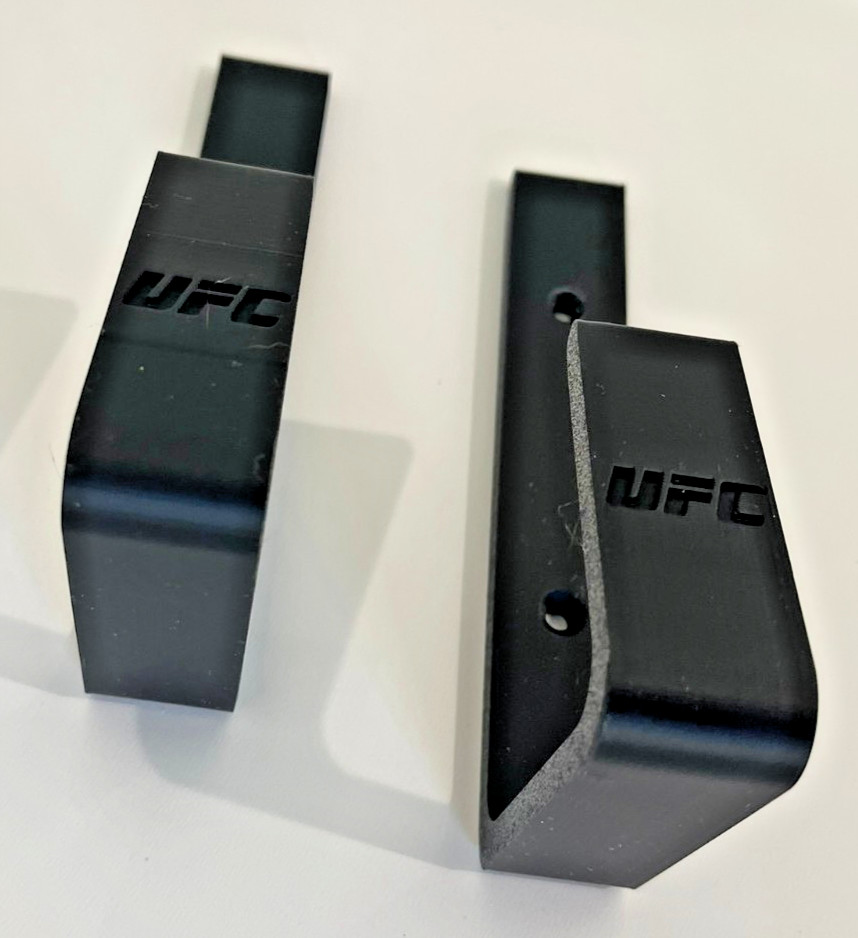 Black UFC Championship Belt Wall Mount Brackets – Wall Display Hooks (Set of 2)