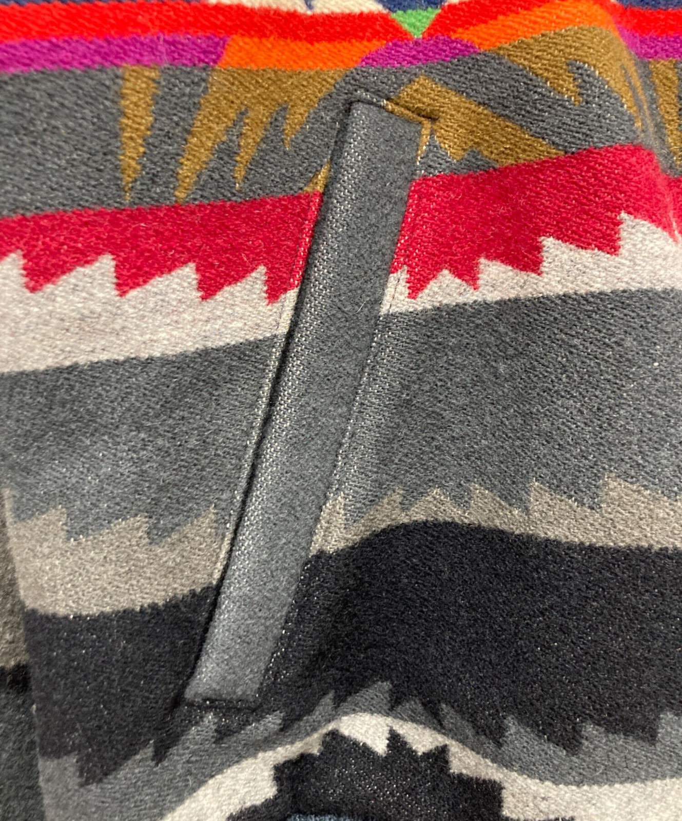 PENDLETON native pattern wool jacket Size: L Gray… - image 13