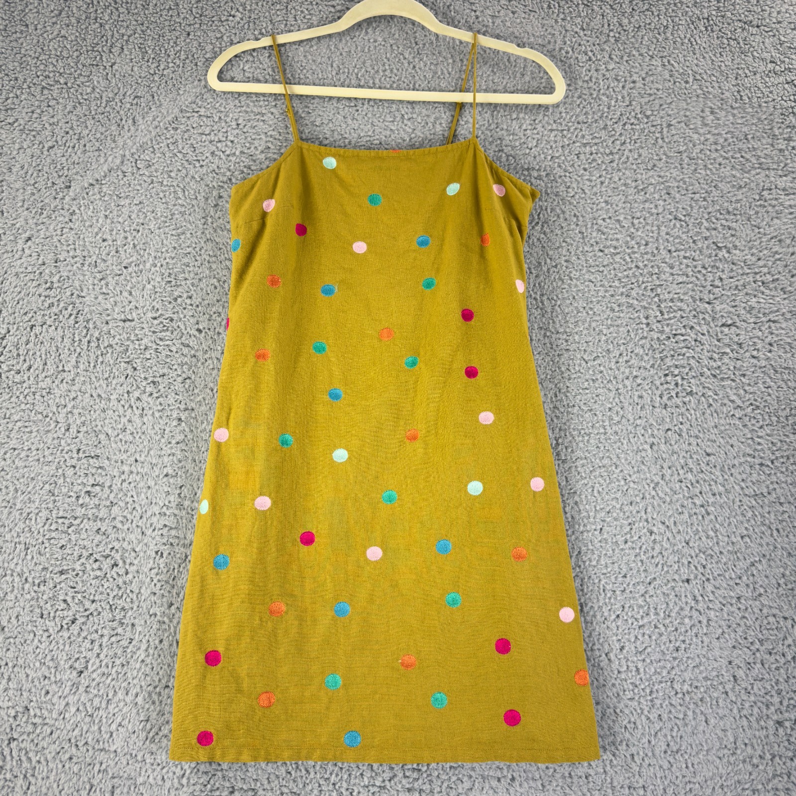 Corey Lynn Calter Mini Dress Womens XS Green Embroidered Polka Dot Cotton
