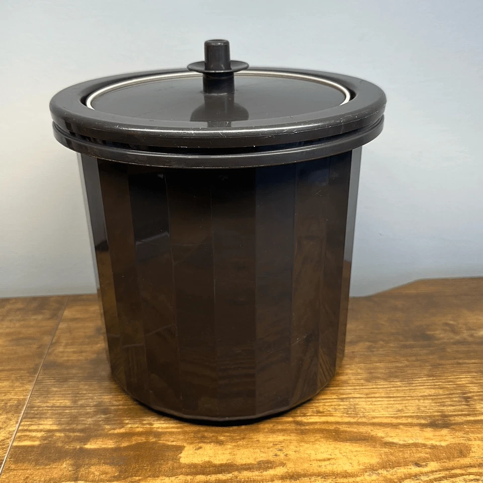 TUPPERWARE Vintage Tupperwear Ice Bucket Insulated Brown 1683-2 - Image 3 of 4