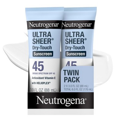 Neutrogena Ultra Sheer Sonnenschutz LSF 45 Doppelpack, 6 Unzen von Neutrogena