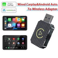 Plug and play 5GHz Wireless CarPlay + Android Auto 2 in 1 Adapter USB Dongle