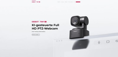 Obsbot Tiny SE Webcam PTZ Full HD AI-gesteuert  KI-Auto-Tracking Gestensteuerung