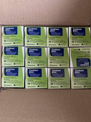 Contour PLUS Blood Glucose Test Strips (12 Boxes Of 50 Count) Exp 5/31/2027