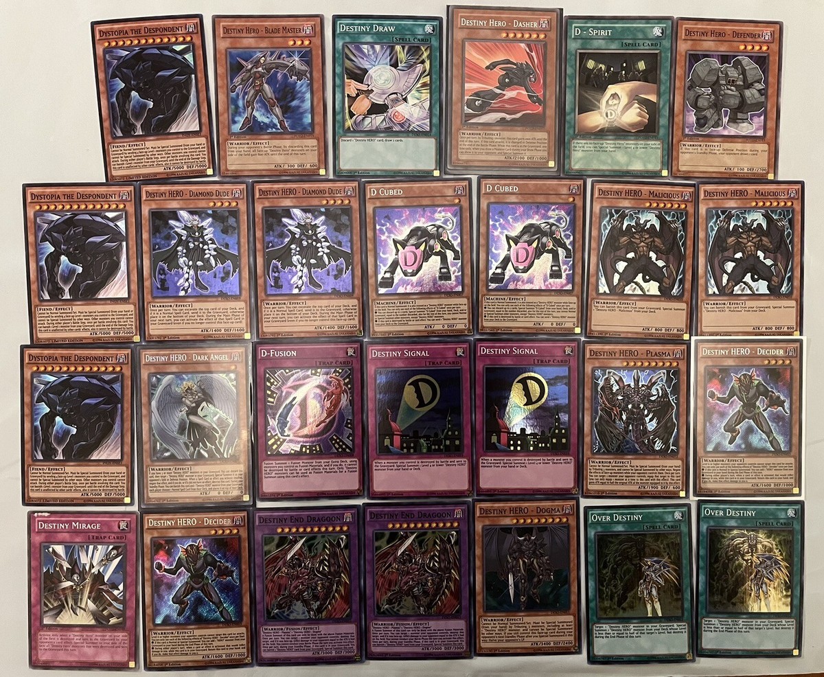 yugioh cards destiny heroes Yu-Gi-Oh! - Over - LEHD-ENA18 - Common - 1st Edition - Legendary Hero Decks You can place 1 of your Destiny HERO monsters that is banished YuGiOh Trading Card Game Battles