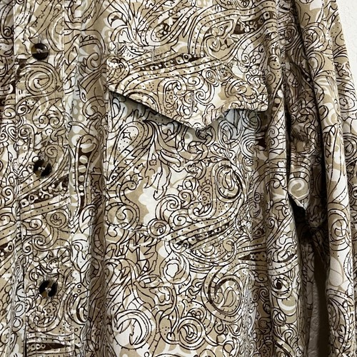Vintage Express Rider Paisley Brown Long Sleeve Western Button Up Shirt Mens M - Picture 4 of 10