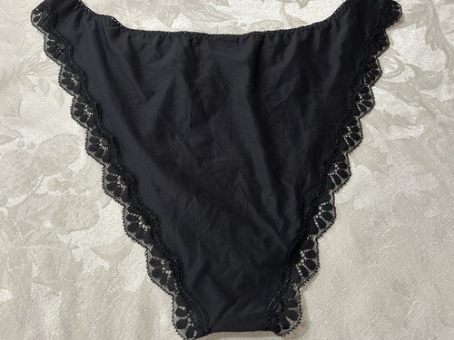 Vtg MAIDENFORM 40329 Tanga Chantilly Lace Hi-Cut Polyester 10/3X Black Panties - Picture 9 of 15