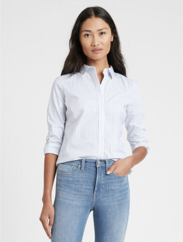 New Banana Republic Striped Riley Tailored Fit-Shirt NWT Size 4