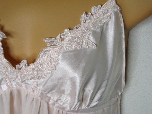 Intimo Donatella Babydoll Nightie Robe Set Small Pink Satin Lingerie Lace Sheer - Picture 5 of 10