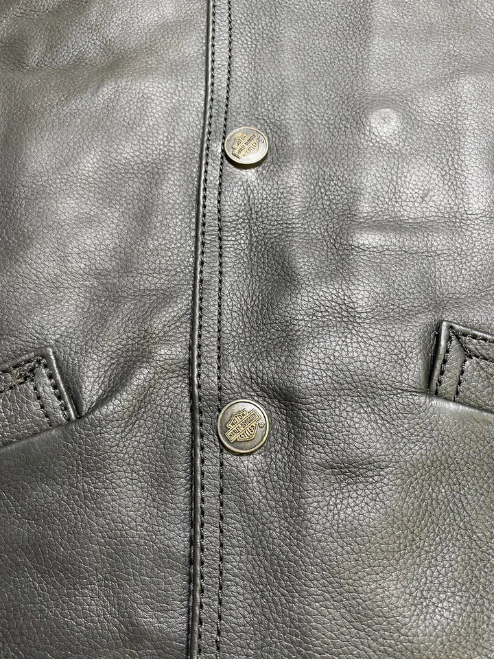 Harley-Davidson Men's Vest Biker Cafe Racer Motorcycle Genuine Cowhide Leather - Image 4 of 4