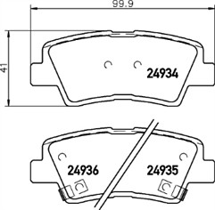 MINTEX REAR BRAKE PAD SET FOR HYUNDAI KIA SSANGYONG MDB3027
