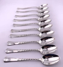 Vintage 1885 Gorham "Colonial" 5 1/2" Five O'clock Teaspoons (10) No Mono 201.8G