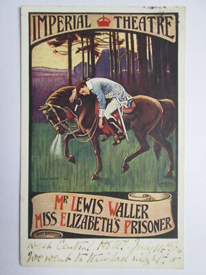 Mr Lewis Waller Miss Elizabeth's Prisoner Imperial Theatre Vintage Postcard K42